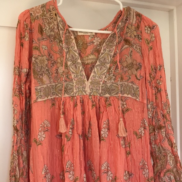 Spell Hendrix pink boho midi dress - Picture 3 of 8